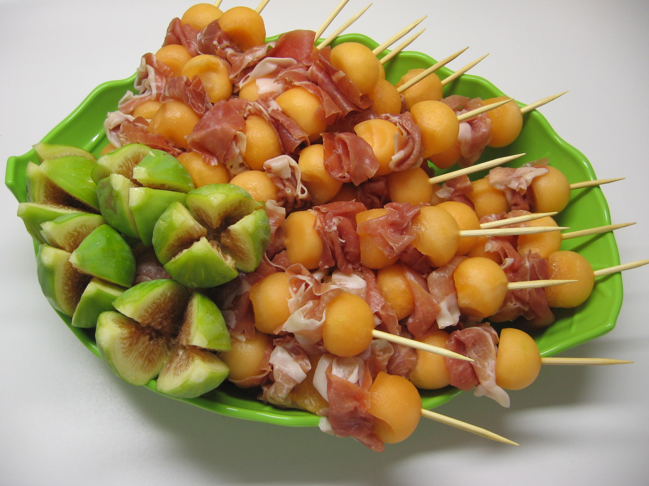 Melon Skewers with Ham and Figs