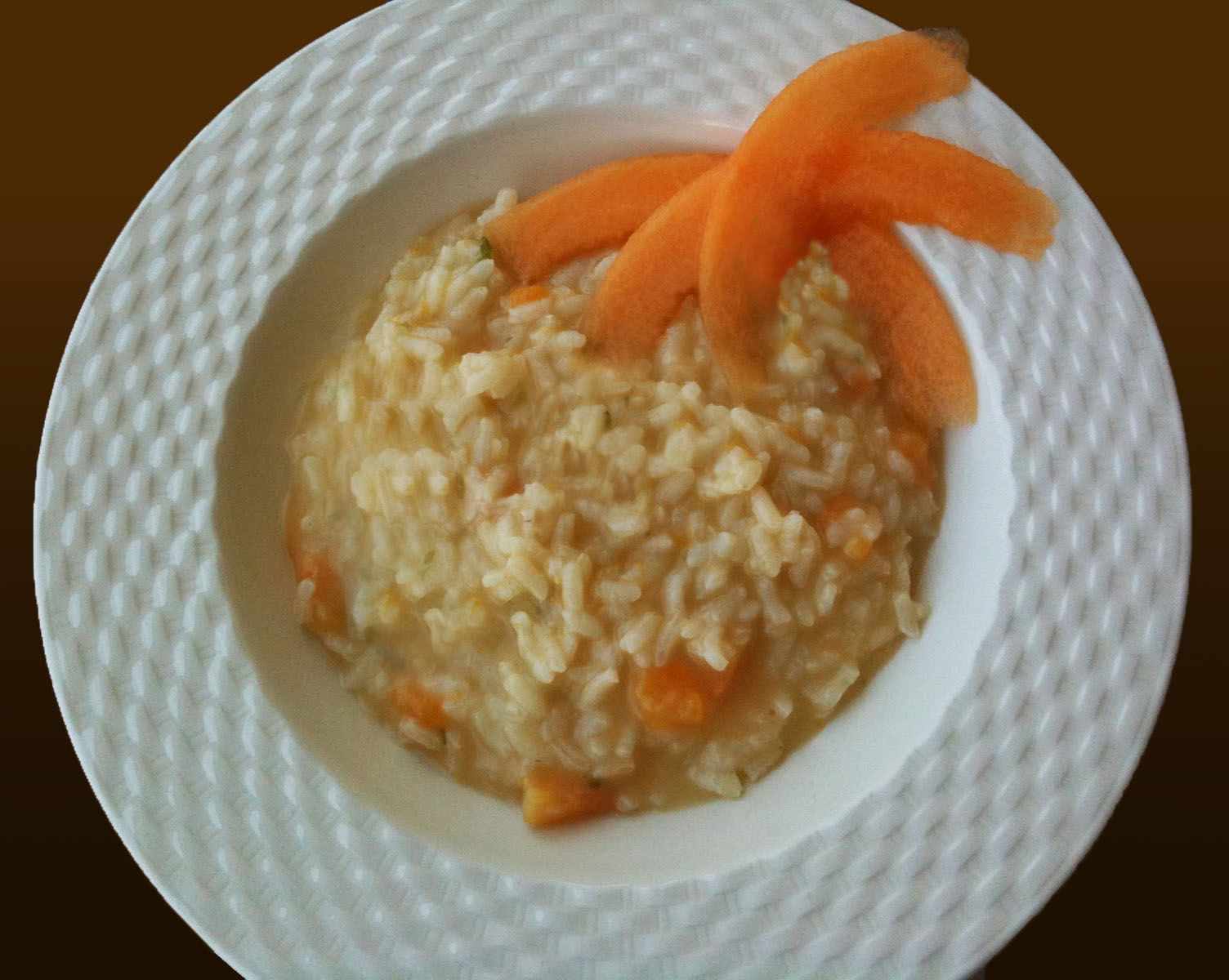 Risotto with melon