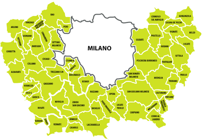 Mappa parco agricolo sud Milano